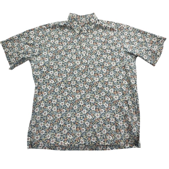 Reyn Spooner Shirt Mens Large Floral Hawaiian Popover Button Up Vintage - Picture 1 of 8